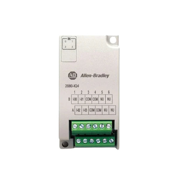 Módulo de entrada digital Allen-Bradley 2080-IQ4, 4 pontos, 24V DC, expansão e controle PLC Micro800.