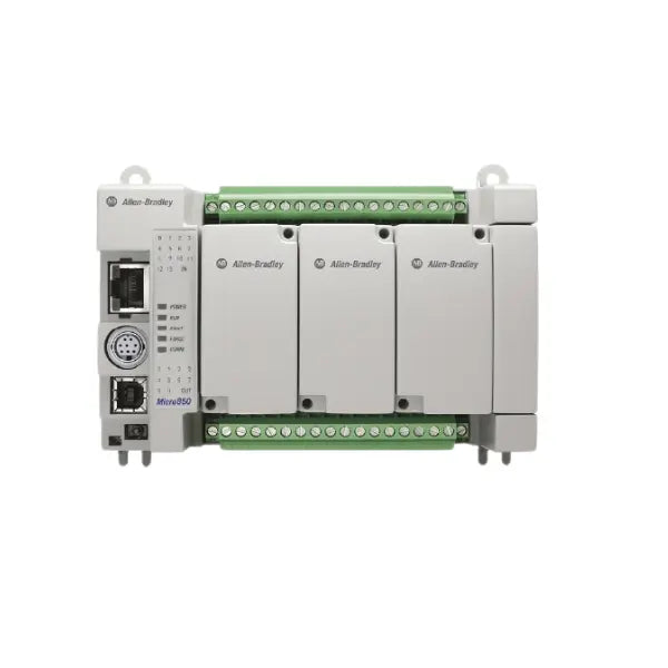 Controlador Allen-Bradley 2080-L50E-24QWB com 24 I/O digitais para automação industrial.