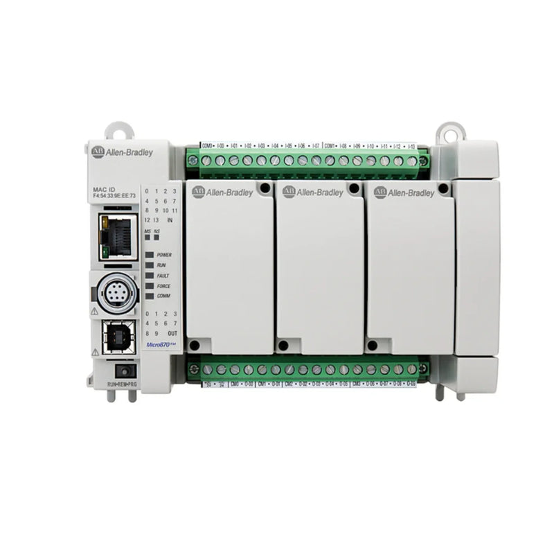 PLC Allen-Bradley 2080-L70E-24AWB Micro870, 14 entradas AC, 10 saídas de relé, 24V DC, Ethernet