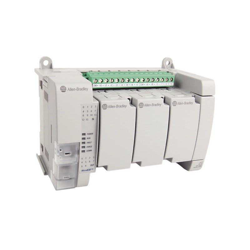 Allen-Bradley 2080-LC30-24QVB Micro830 PLC, controle compacto com 14 entradas digitais, 10 saídas DC.