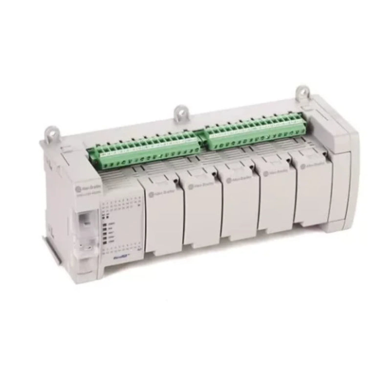 Controlador Lógico Allen-Bradley Micro850 com 48 I/O, saídas a relé, I/O analógicas e porta Ethernet para automação escalável.