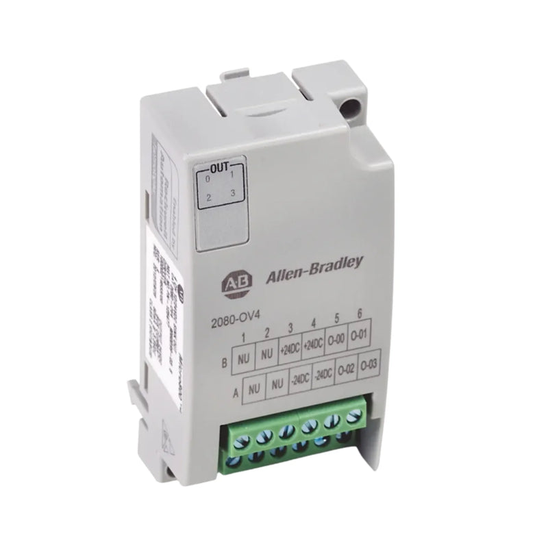 Módulo de saída digital Allen-Bradley 2080-OV4, 4 pontos, 12/24VDC, tipo sink, Micro800