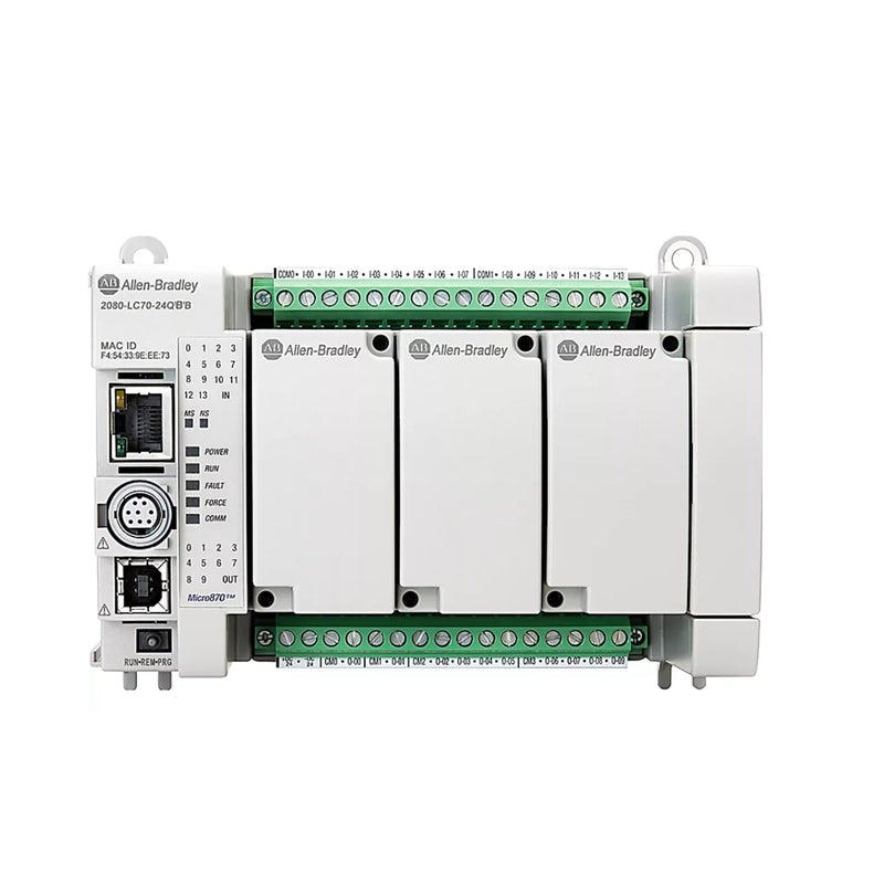 Controlador Allen-Bradley 2080-LC70-24QBB Micro 870, alto desempenho, automação industrial, suporte EtherNet/IP.