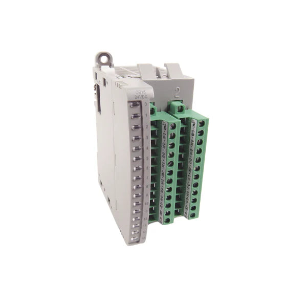 Módulo de saída Allen-Bradley 2085-OB16 para controladores Micro850, compacto e eficiente em 24V DC.