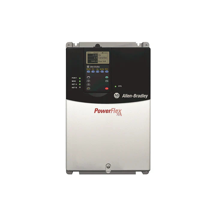 Drive AC Allen-Bradley PowerFlex 70, 5HP ND/3HP HD, 208-240V, IP20, Filtro EMC, compacto e eficiente.