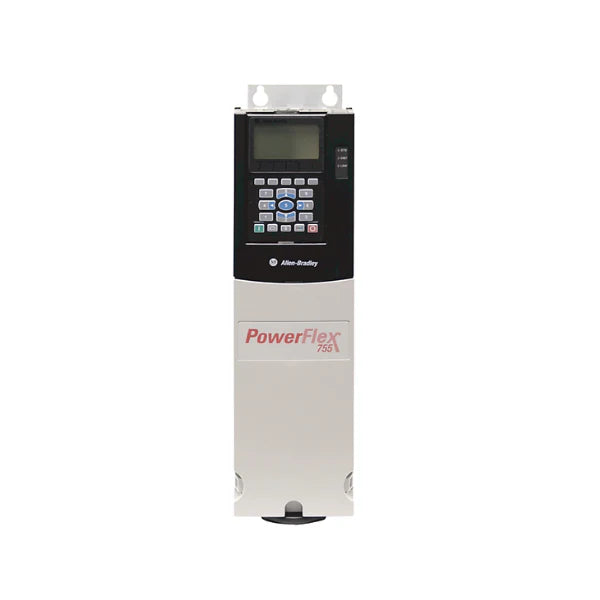Drive AC Rockwell Automation 755, multifuncional, para diversas aplicações industriais, tipo aberto, compacto e potente.