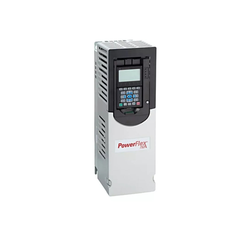 Drive Allen-Bradley PowerFlex 753, versátil e econômico, para controle de motor industrial.