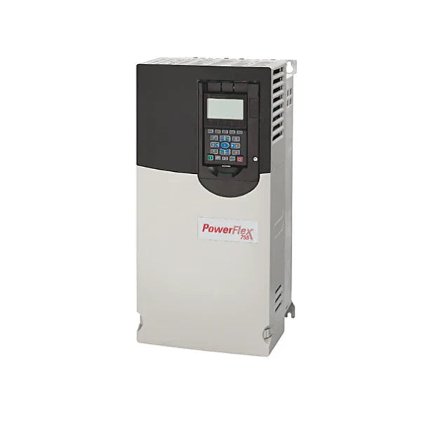 Allen-Bradley PowerFlex 755: inversor trifásico 480V 27A para controle de motor com EtherNet/IP e dissipação de calor eficiente.