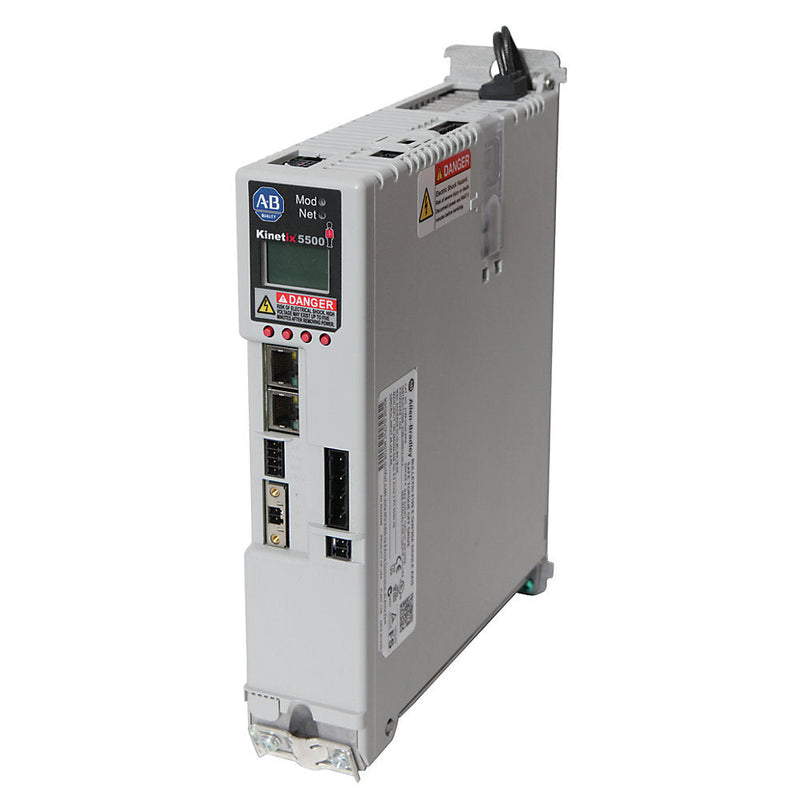 Servo drive Allen-Bradley 2198-H025-ERS Kinetix 5500, Ethernet/IP, controle preciso de movimento em automação.