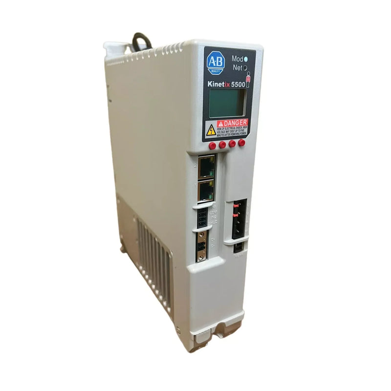 Servo Drive Allen-Bradley 2198-H040-ERS, trifásico 190-528V AC, corrente de pico 32.5A, seguro e eficiente.
