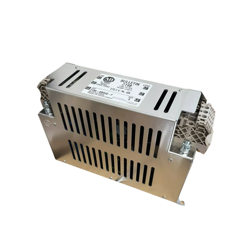 2198-DBR40-F, filtro de linha Allen-Bradley para servo drives Kinetix, ideal para reduzir ruído em automação.
