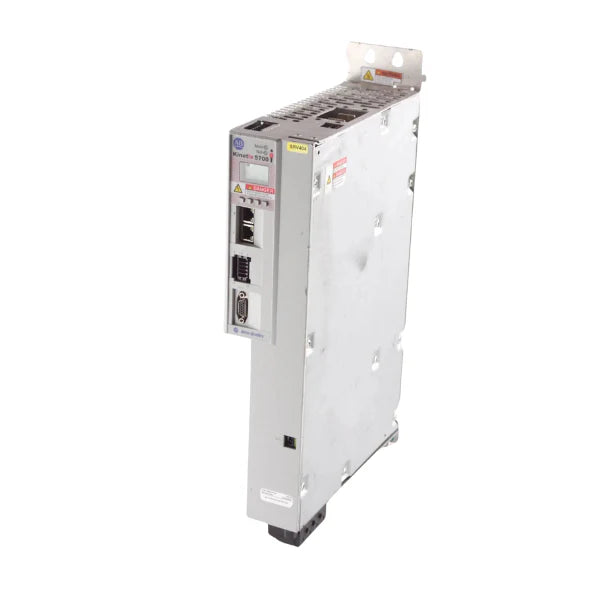 Módulo de Servoacionamento Allen-Bradley 2198-S086-ERS4, eixo único, 43A contínuo, 86A pico, 85mm largura, segurança avançada.