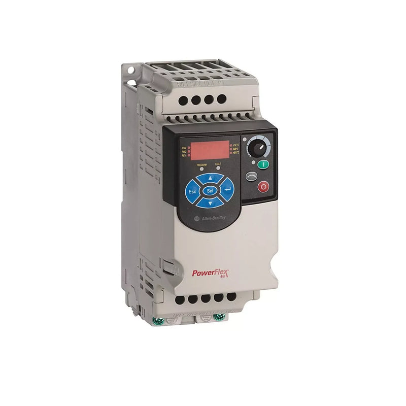 Inversor AC PowerFlex 4M, 0,75 kW (1 HP), entrada 240V monofásica, Estrutura A, IP20, display LED, teclado fixo.