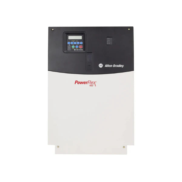 Drive Allen-Bradley PowerFlex 400 de 480V AC, controle trifásico com 75kW, 142 Amps, ideal para ventiladores e bombas.