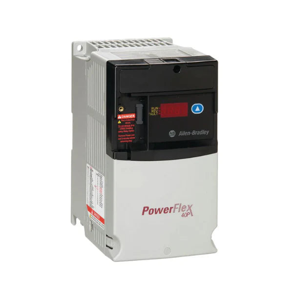 Drive PowerFlex 40P AC com 480V, 1,4 A, 0,4 kW. Montagem em painel, IP20, perfeito para controle de motores industriais.