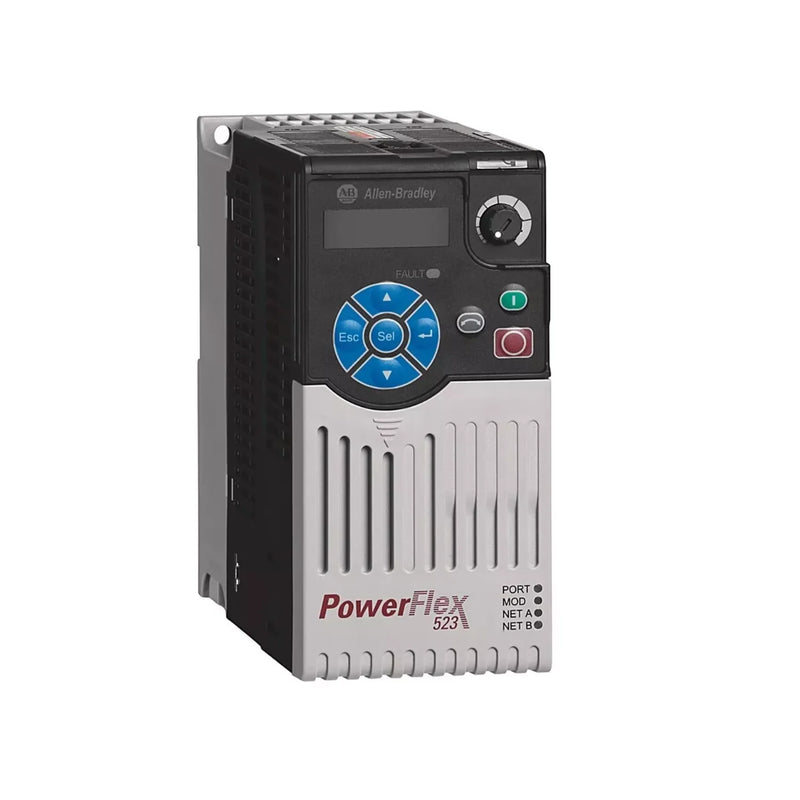 Inversor Allen-Bradley 25A-D1P4N114, 0,4kW, entrada 380-480V, proteção IP20, filtro EMC, ideal para motores.