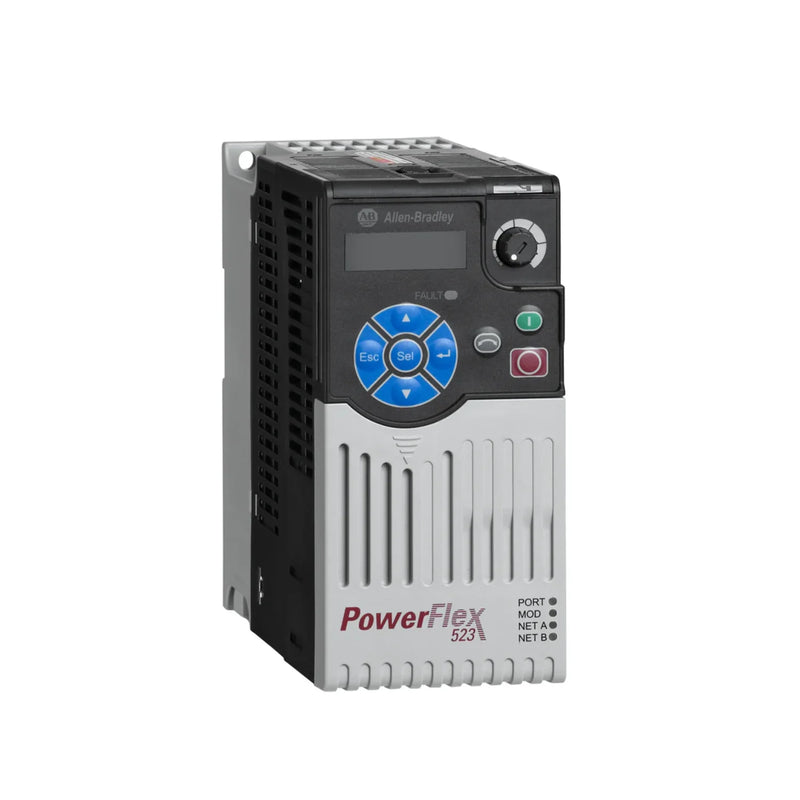 Drive AC PowerFlex 523 Allen-Bradley, 0,5HP, 120V, montagem em painel, confiável para aplicações industriais.