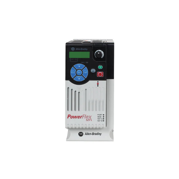Controle preciso do motor com Allen-Bradley PowerFlex 525, 3HP, 240V, monofásico. Em estoque.