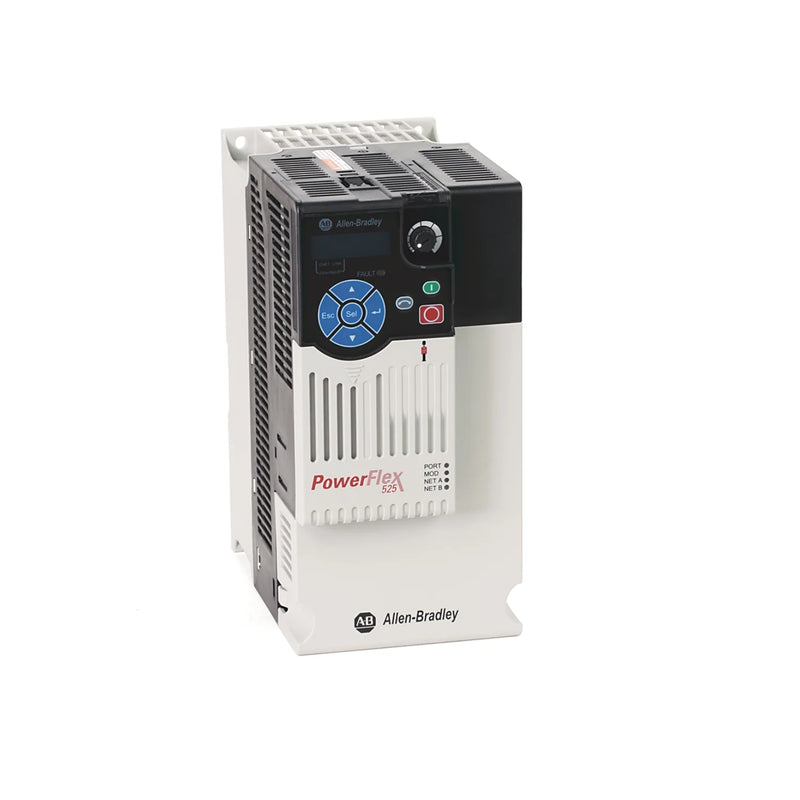 Allen-Bradley 25B-E012N104 PowerFlex 525 com 10 HP, 600V AC trifásico e funcionalidades avançadas integradas.