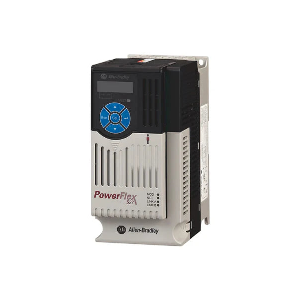 Drive AC PowerFlex 527 Allen-Bradley 25C-D010N114 para controle motor 3 fases com segurança e EtherNet/IP integrados.