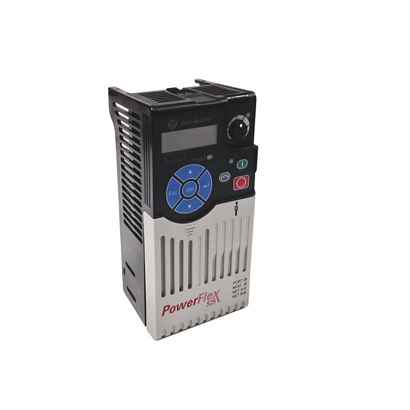 Módulo de controle Allen-Bradley 25B-CTM1 para PowerFlex 525, com capa frontal, compatível com estruturas A-E.