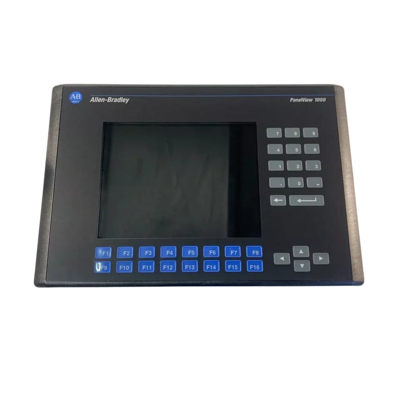 Terminal Allen-Bradley 2711-K10C3 com teclado e tela colorida para automação industrial.