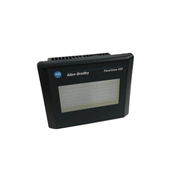 Terminal industrial Allen-Bradley 2711-T5A16L1 com tela 5,5 polegadas e comunicação RS-232.