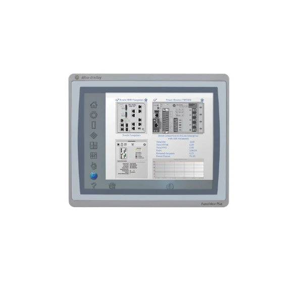 Terminal Allen-Bradley 2711P-T12W22D8S com touchscreen para controle industrial avançado e intuitivo.