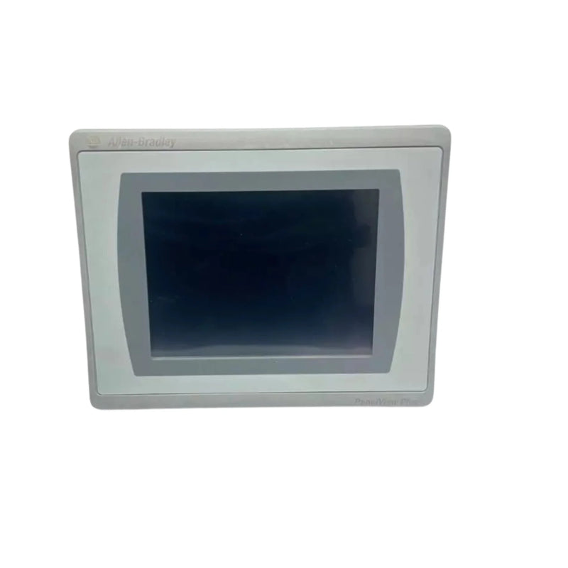 Terminal HMI Allen-Bradley com tela de toque, Ethernet e Windows CE, alimentarão 24V para automação.