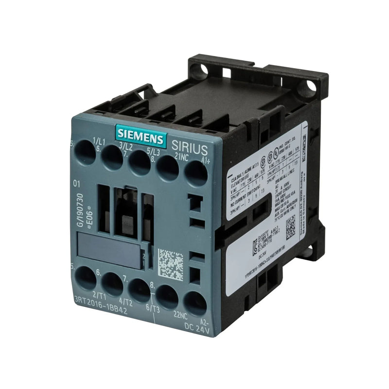 Contator Siemens 3RT2016-1BB42 SIRIUS para controle de circuitos elétricos em automação industrial.