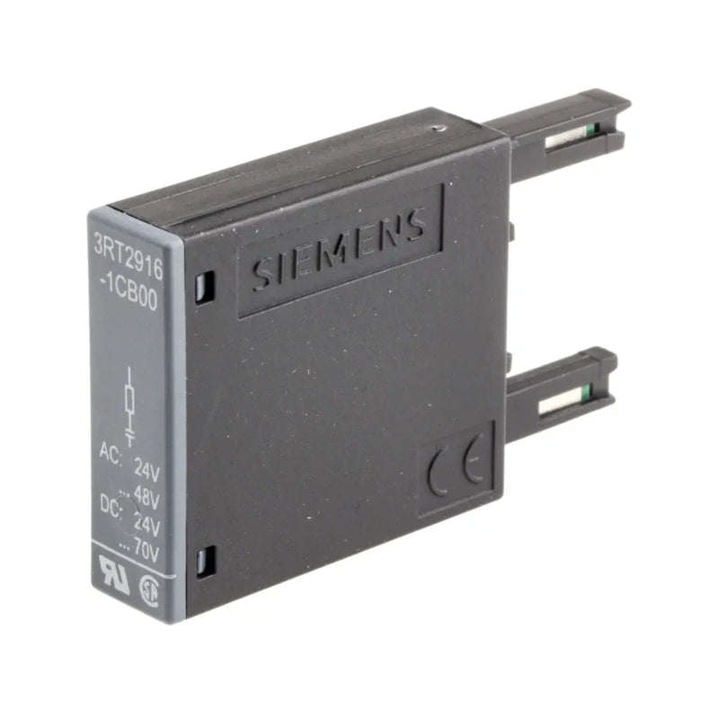 Bloco auxiliar Siemens 3RT2916-1DG00 para contatores, amplia funcionalidade de controle em automação industrial.