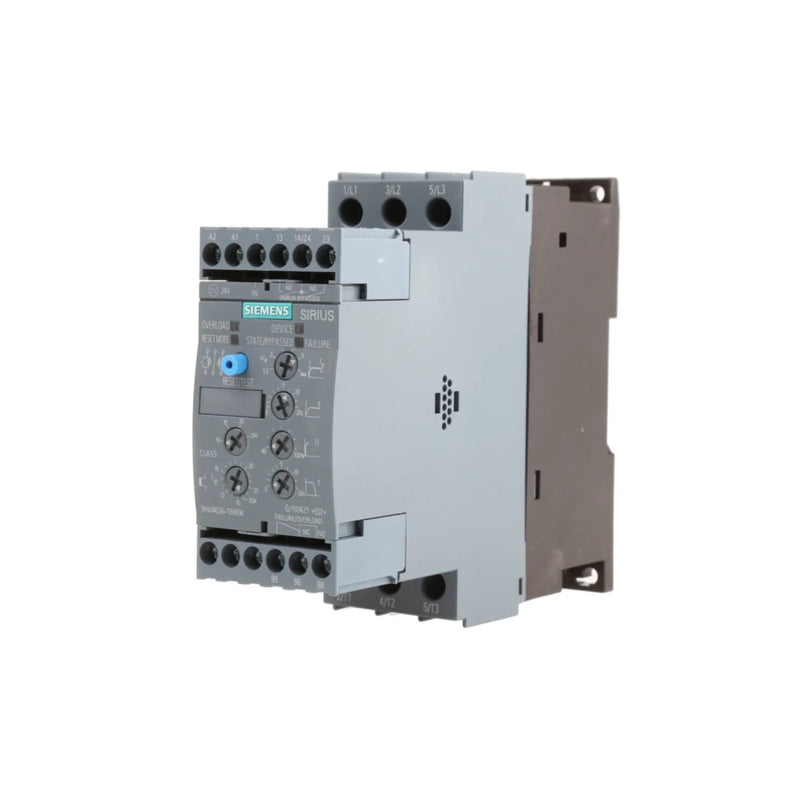 Siemens 3RW4026-1BB04 soft starter SIRIUS para controle motor em aplicações industriais.