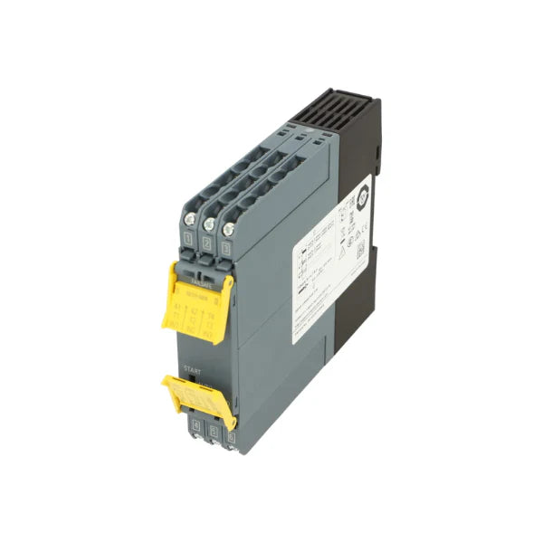 Módulo de relé de segurança Siemens 3SK1111-1AB30, 24V DC, automação industrial, proteção eficaz de máquinas.