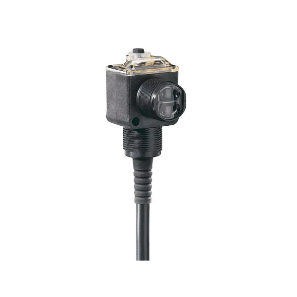 Sensor Fotoelétrico Allen-Bradley com tecnologia RightSight para detecção precisa com LED infravermelho.