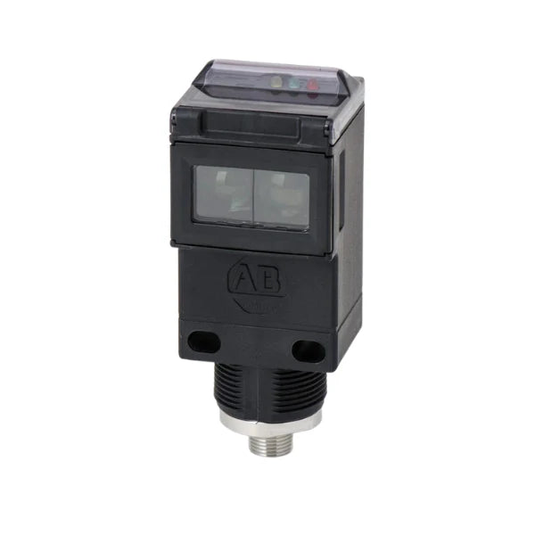 Sensor fotoelétrico Allen-Bradley 42GRU-9202-QD, alcance de 4,87m, alimentação de 70-264V AC/DC e saída de relé.