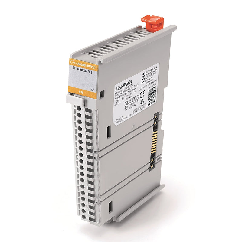 Módulo de saída analógica Allen-Bradley 5069-OF8 com 8 canais para saída de tensão ou corrente nos sistemas CompactLogix.