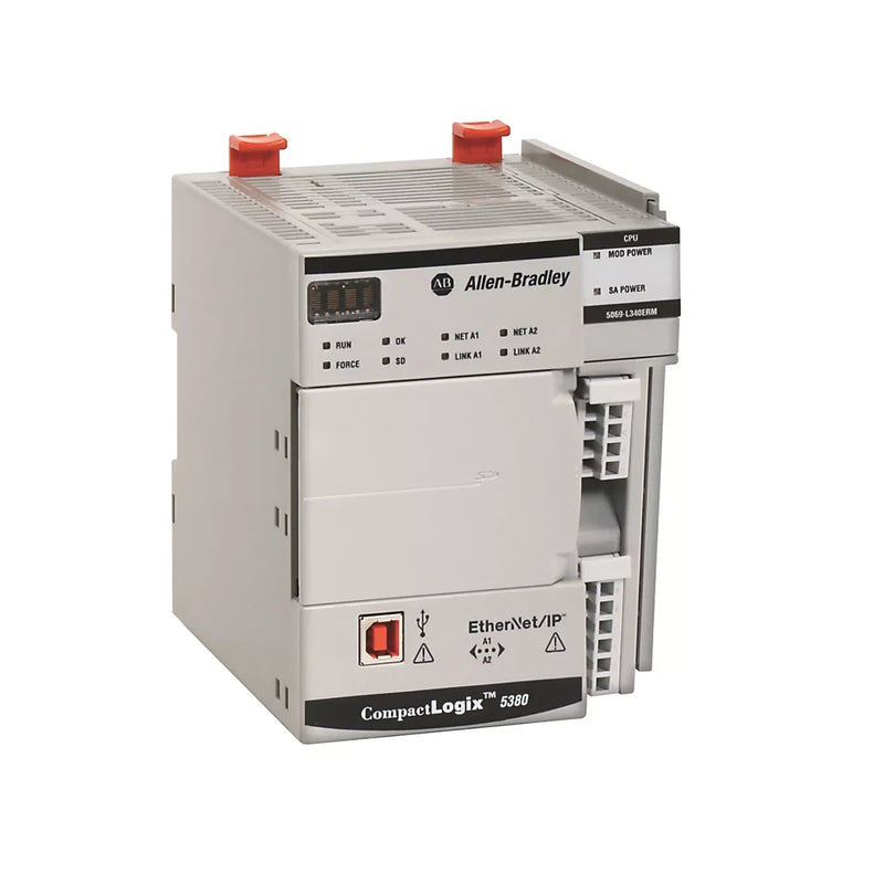 Allen-Bradley 5069-L3100ERM, memória 10MB, expansão I/O 31 módulos, controle movimento 32 eixos, 80 nós EtherNet/IP.