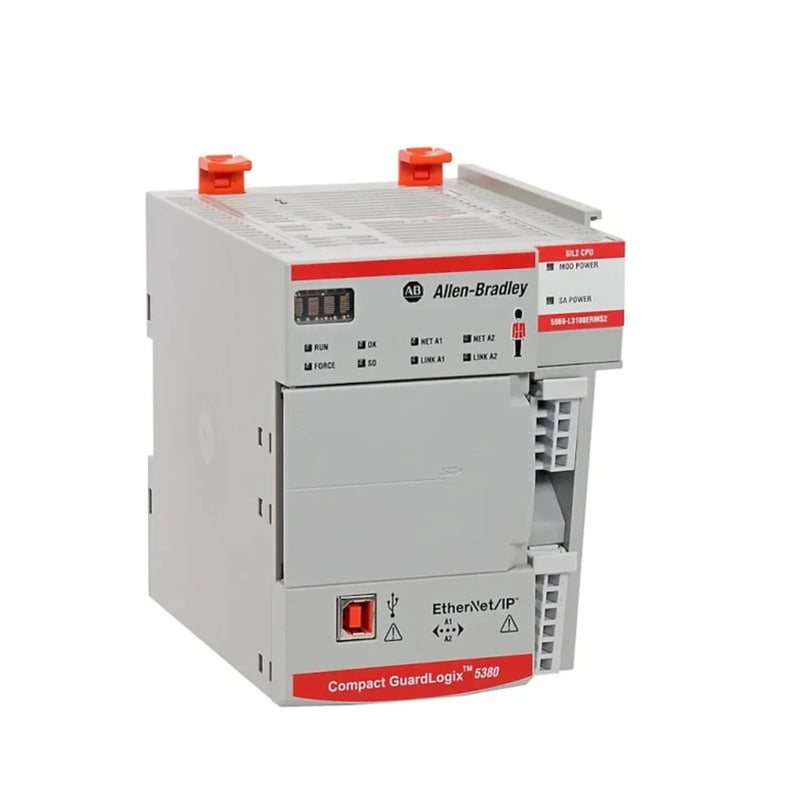 Controlador Allen-Bradley 5069-L3100ERMS2 para automação industrial e segurança funcional SIL2/PLd com memória avançada.