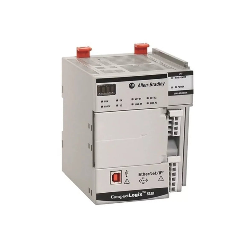 Controlador Allen-Bradley 5069-L350ERM com 5MB de memória, 31 expansões I/O, 24 eixos e 60 nós para automação.