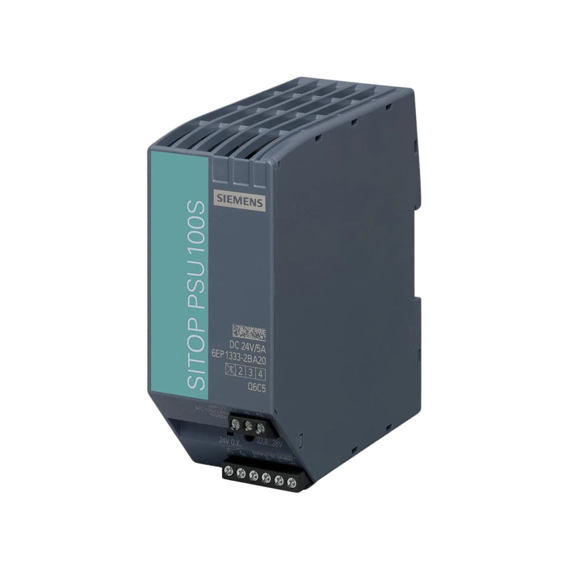 Fonte Siemens SITOP PSU100S 6EP1333-2BA20, 24V DC, 5A, para automação industrial.