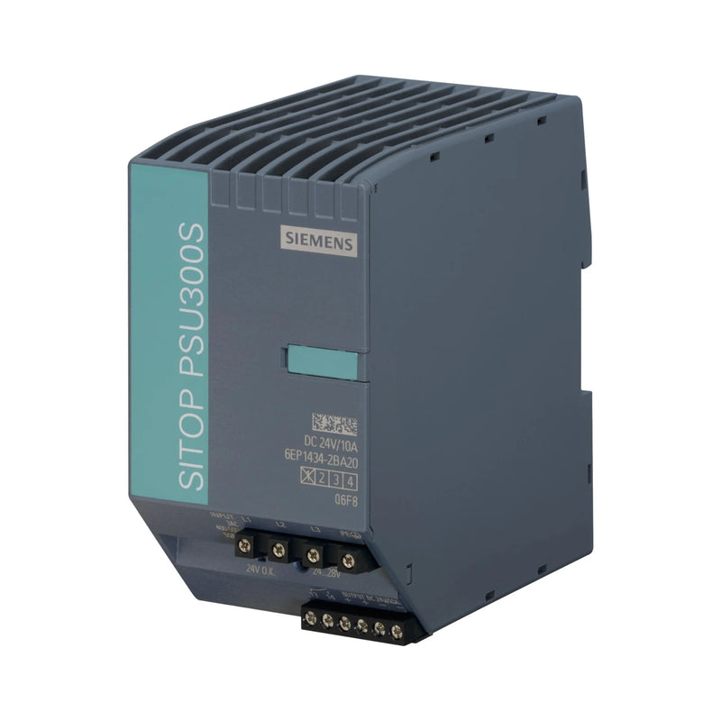 Fonte Siemens 6EP1434-2BA20 SITOP PSU100L 24V 10A para automação e sistemas PLC industriais.