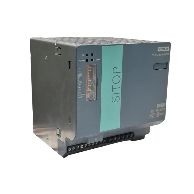 Módulo Siemens 6EP1933-2EC51 SITOP, 24V DC 40A, garantindo backup de energia estável para automação industrial.