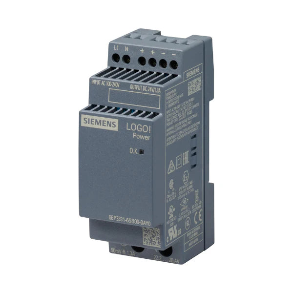 Módulo de fonte de alimentação Siemens 6EP3331-6SB00-0AY0 para automação industrial.