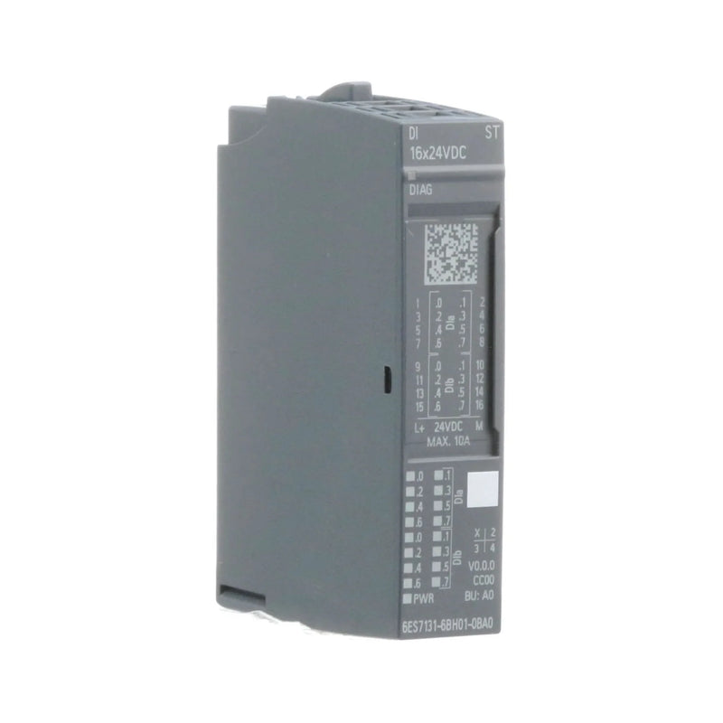Módulo Siemens 6ES7131, entrada digital, 16 canais, 24V DC, compatível com SIMATIC ET 200SP.