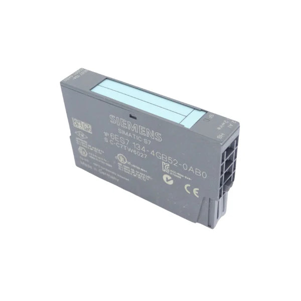 Módulo I/O Siemens 6ES7134-4GB52-0AB0 para PLC, automação industrial, processamento de sinal analógico e digital.
