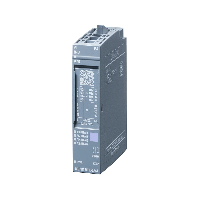 Módulo analógico Siemens 6ES7134-6FF00-0AA1, 2 AI, precisão 16 bits.