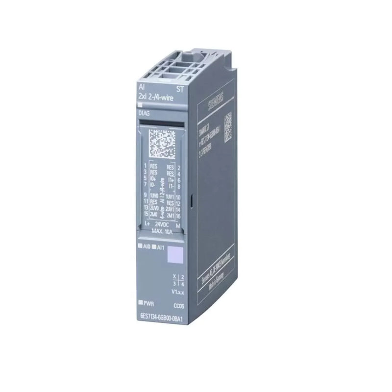 Módulo Siemens 6ES7134-6GB00-0BA1 com entrada analógica para tensão e corrente no sistema ET 200SP.