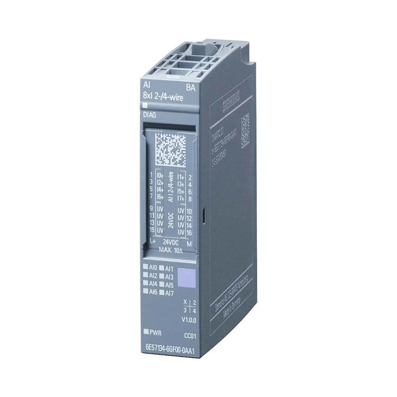 Módulo Siemens 6ES7134-6GF00-0AA1 para saídas analógicas no SIMATIC ET 200SP.