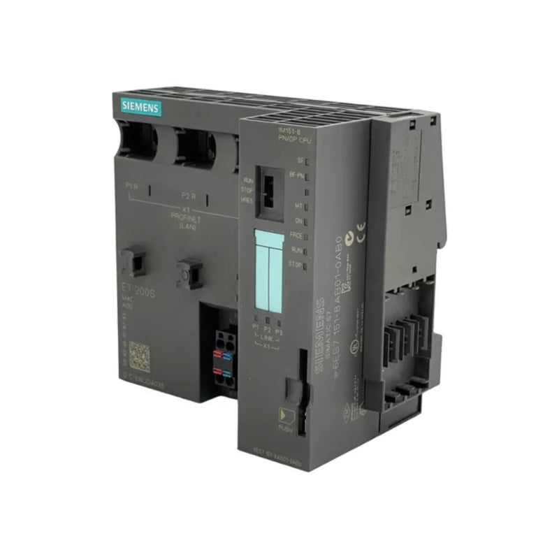 Módulo CPU Siemens 6ES7151-8AB01-0AB0 ET 200S para automação PROFINET e PROFIBUS.
