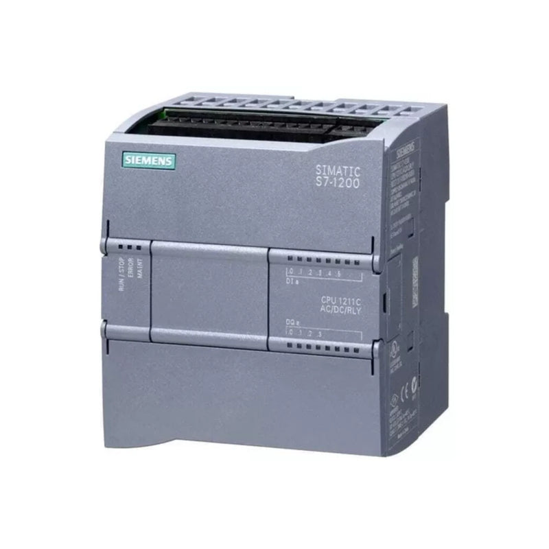 CPU Siemens 6ES7211-1HE40-0XB0 da linha SIMATIC S7-1200 para controle eficiente de automação industrial.